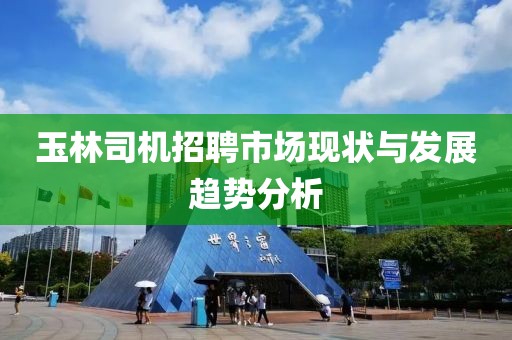 玉林司机招聘市场现状与发展趋势分析