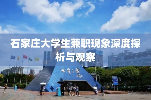 石家庄大学生兼职现象深度探析与观察